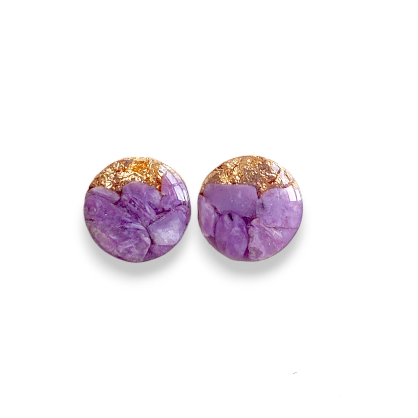 Hypo-allergenic Everyday Wear Charoite Studs