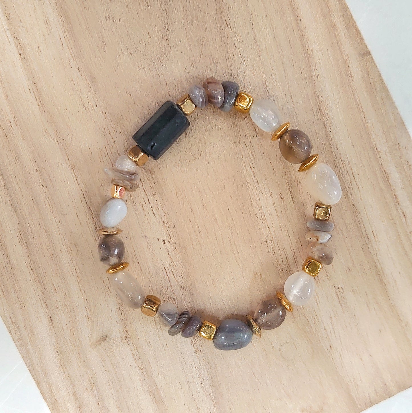 Ultimate Protection: Agate And Black Tourmaline Bracelet