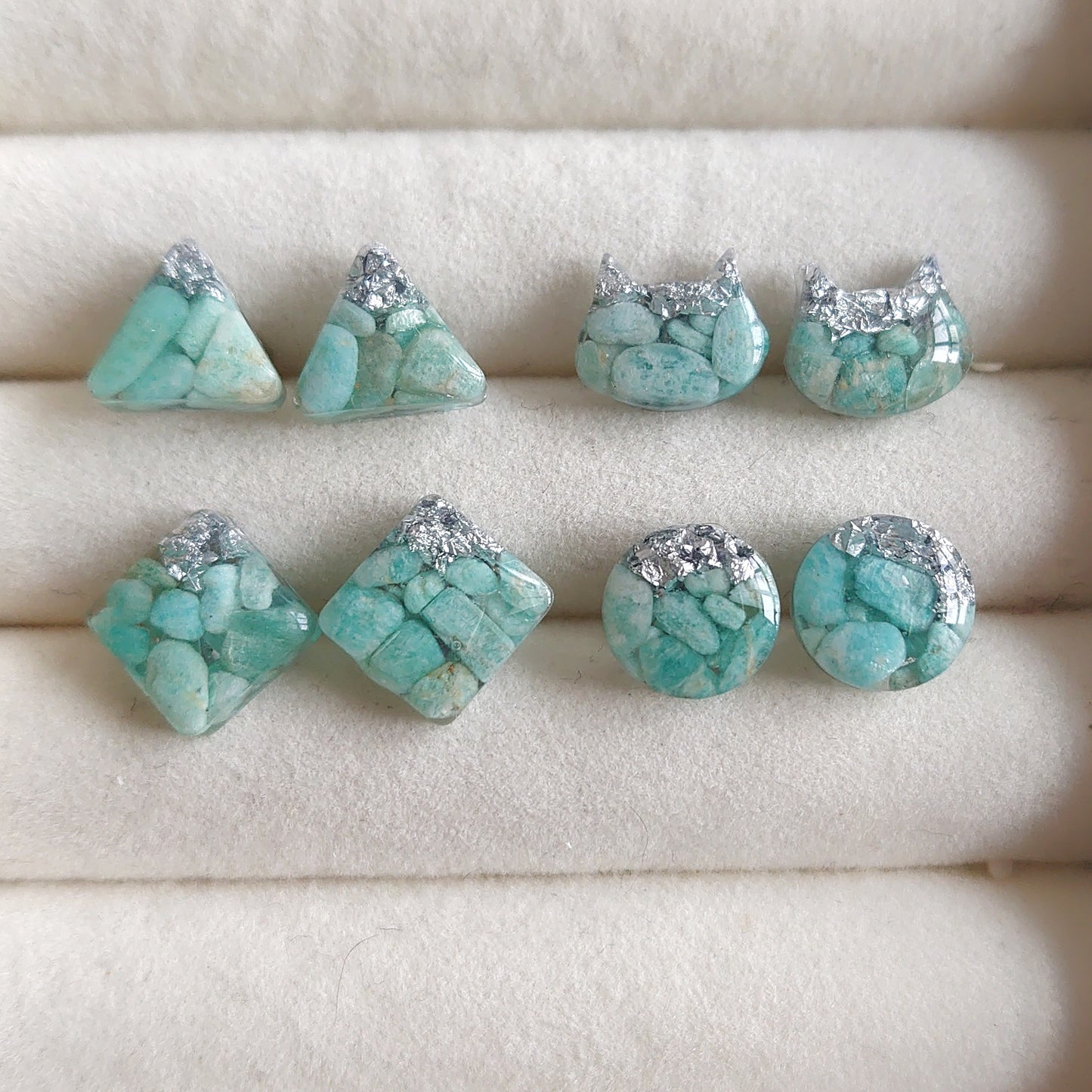 Hypoallergenic Little Amazonite Studs