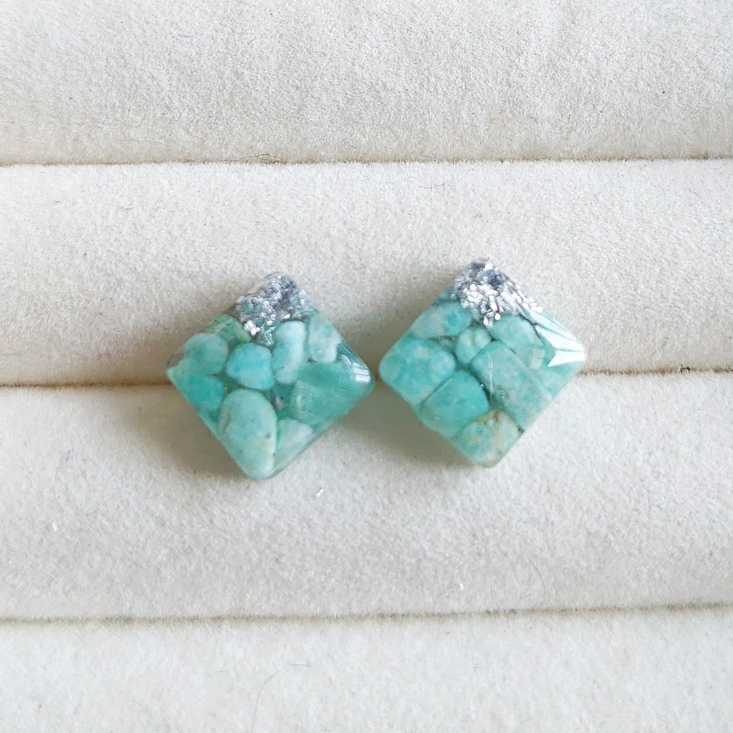 Hypoallergenic Little Amazonite Studs
