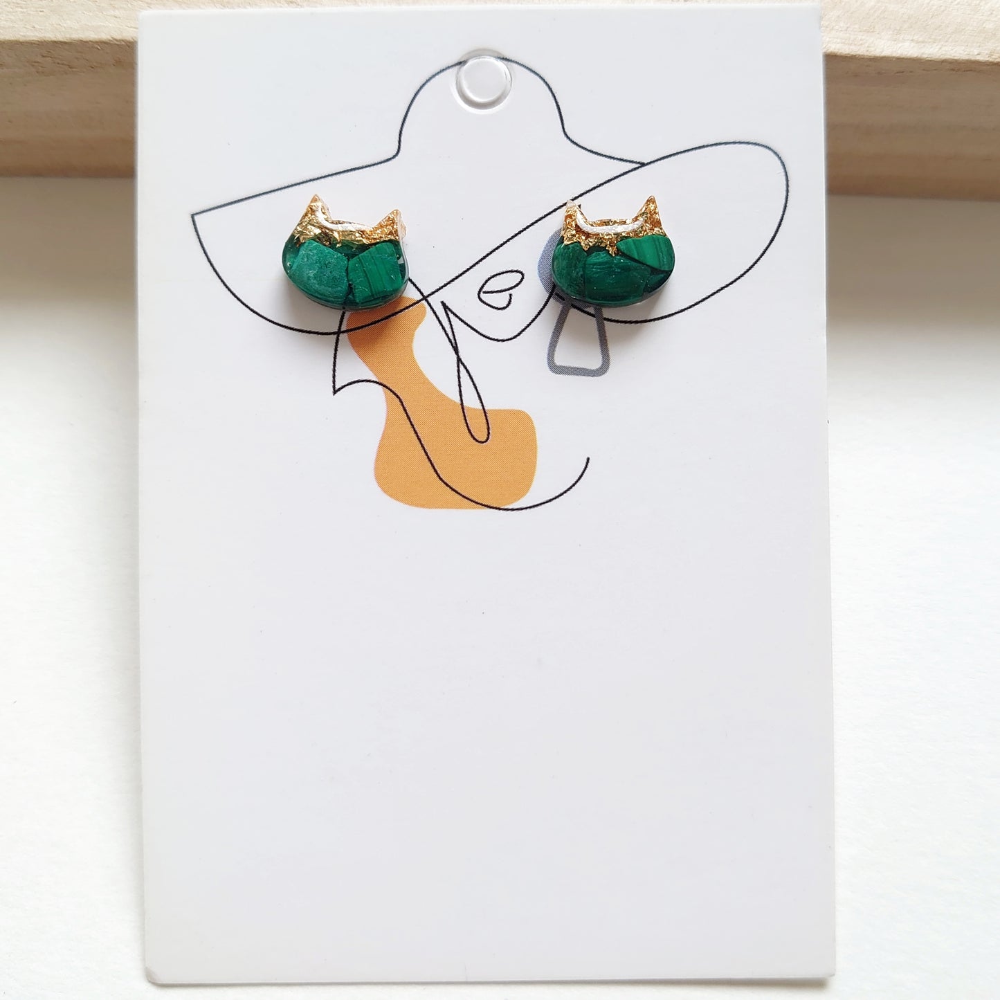 Hypo-allergenic Everyday Wear Malachite Studs