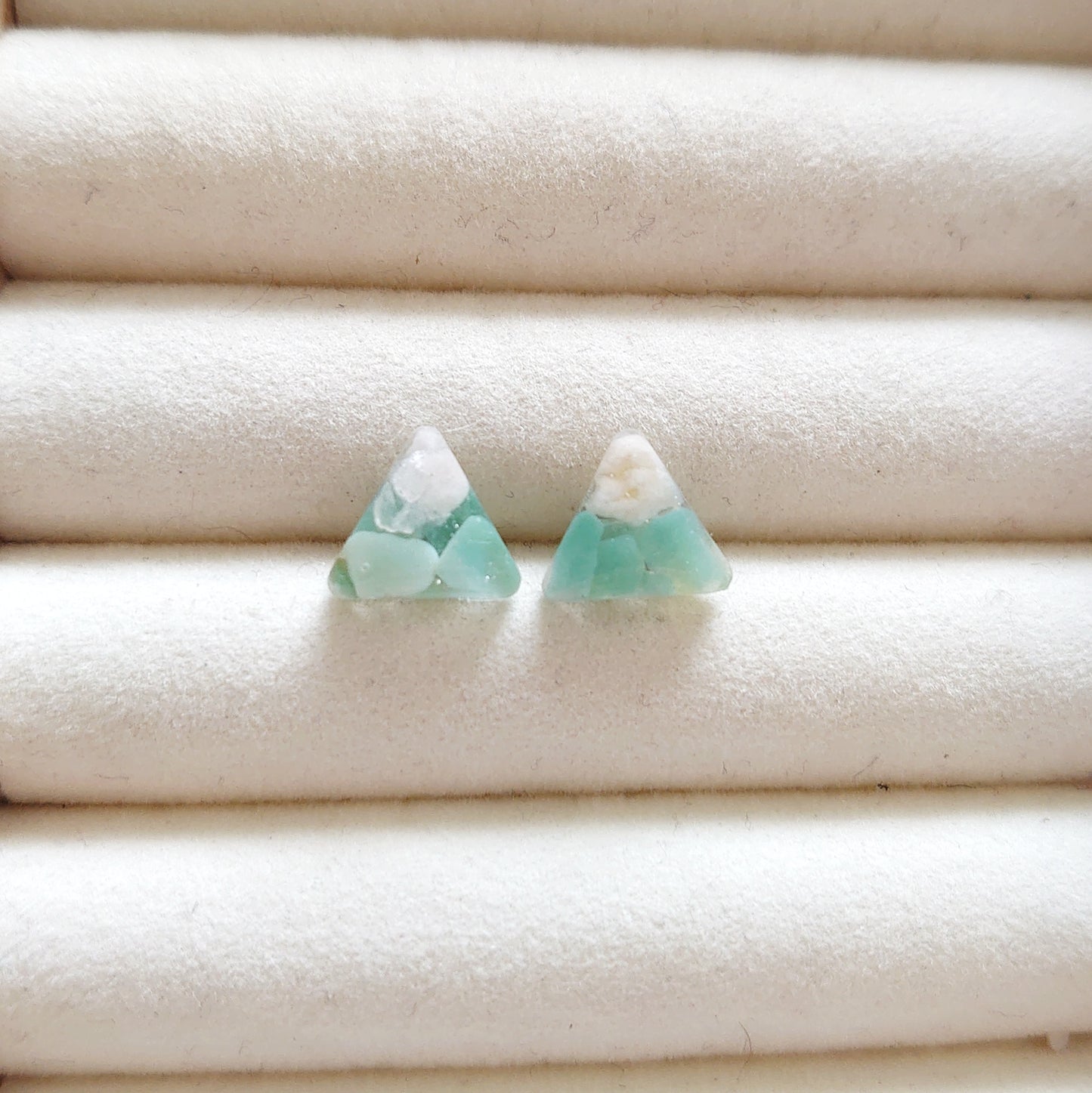 Agate Triangle Studs
