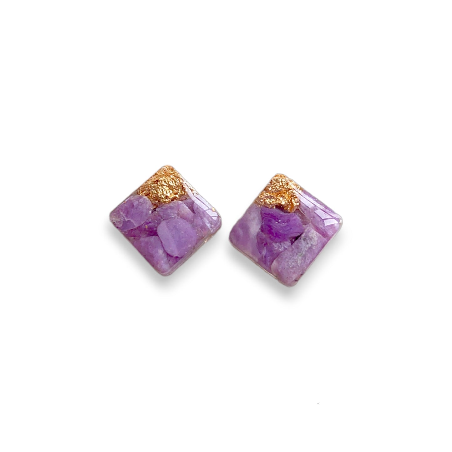 Hypo-allergenic Everyday Wear Charoite Studs